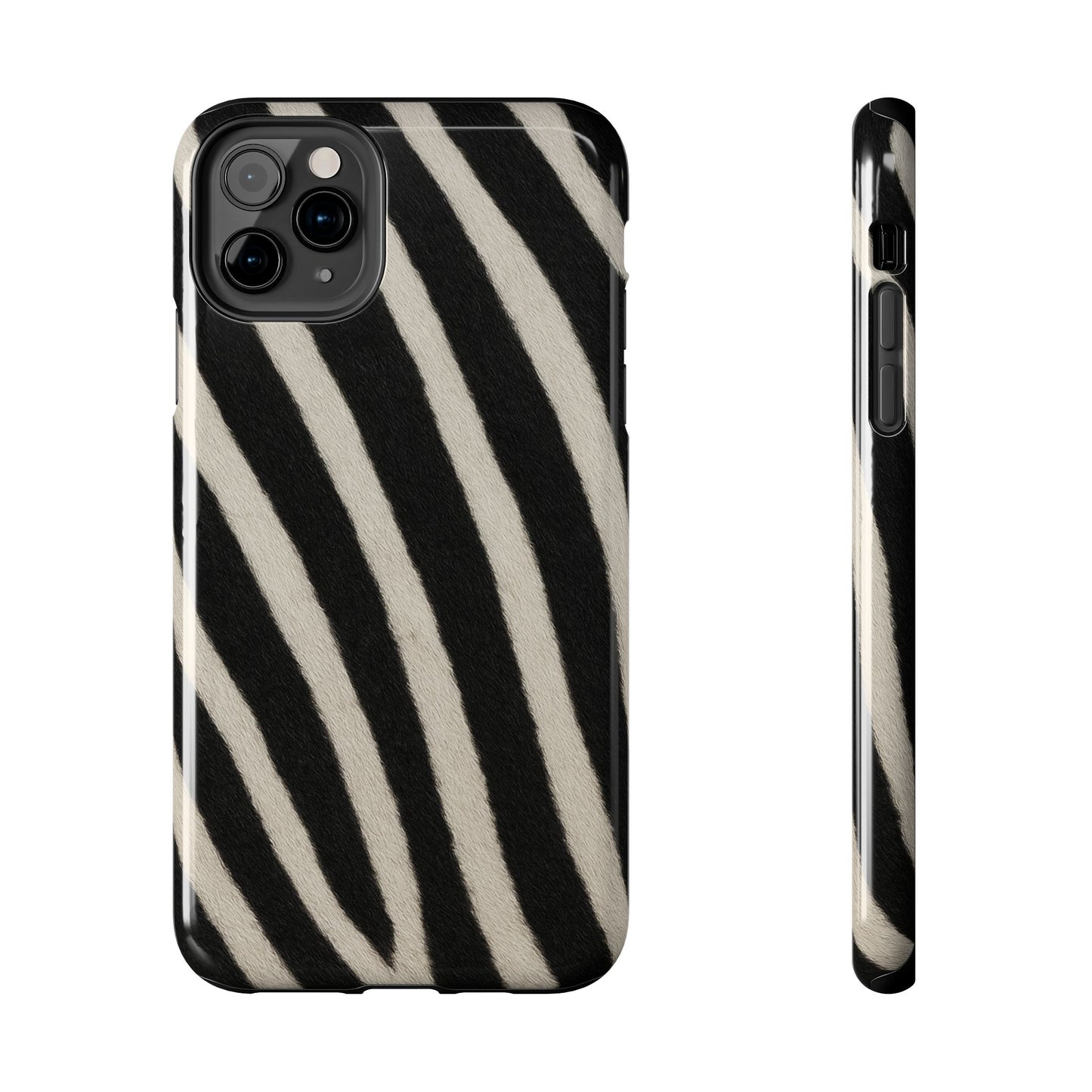 Tough Phone Case —Zebra Stripe, Black & White Animal Print
