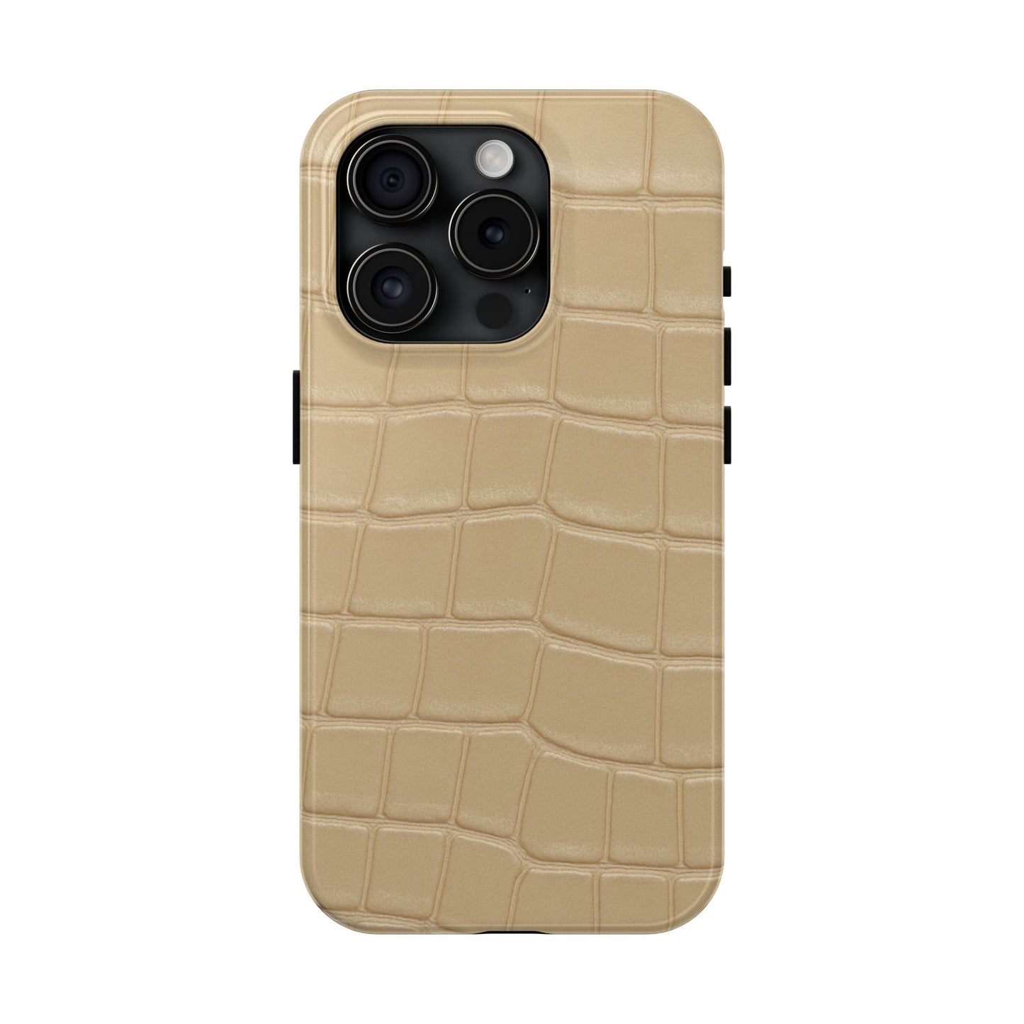Tough Phone Case — Shockproof Alligator-Texture, Beige Croc
