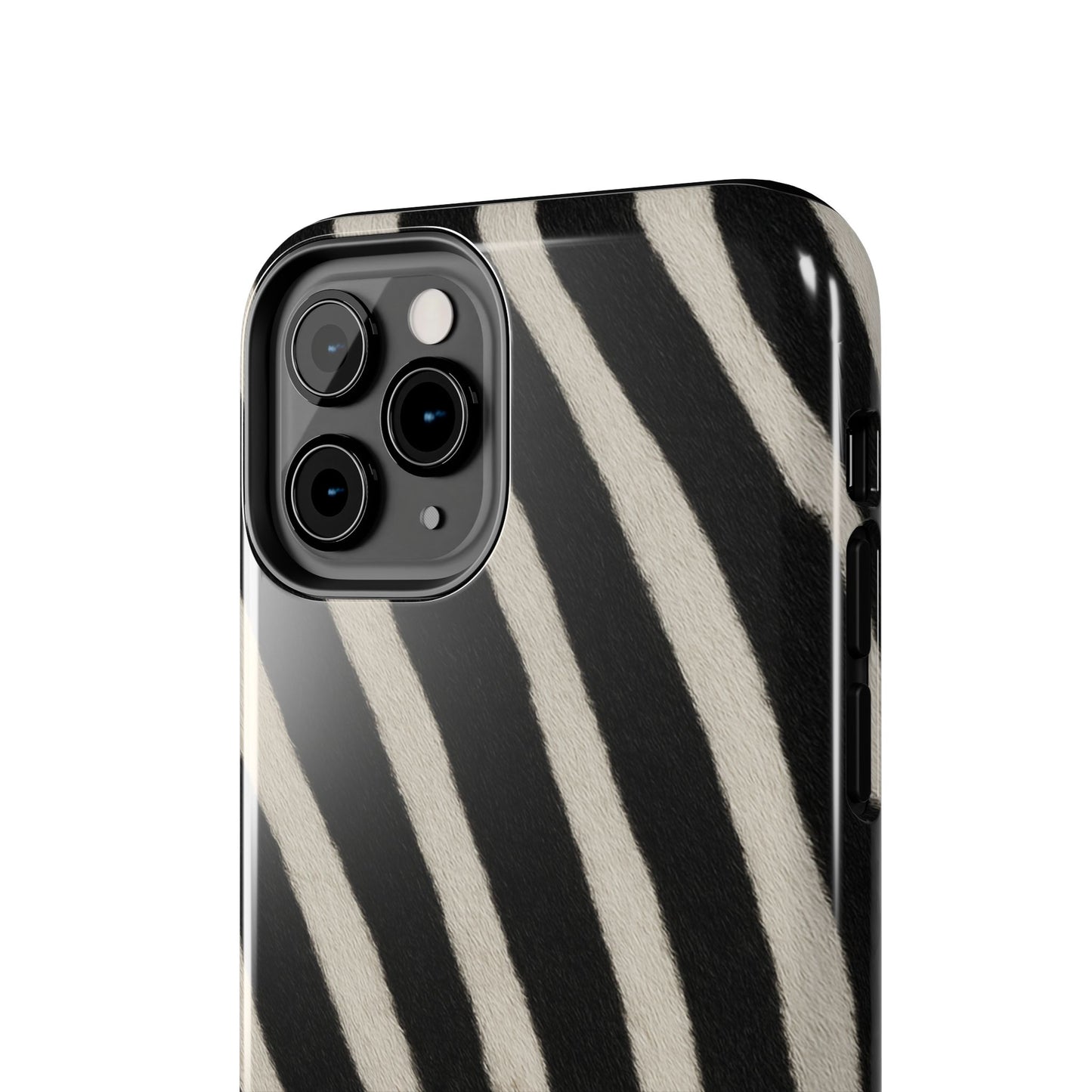 Tough Phone Case —Zebra Stripe, Black & White Animal Print