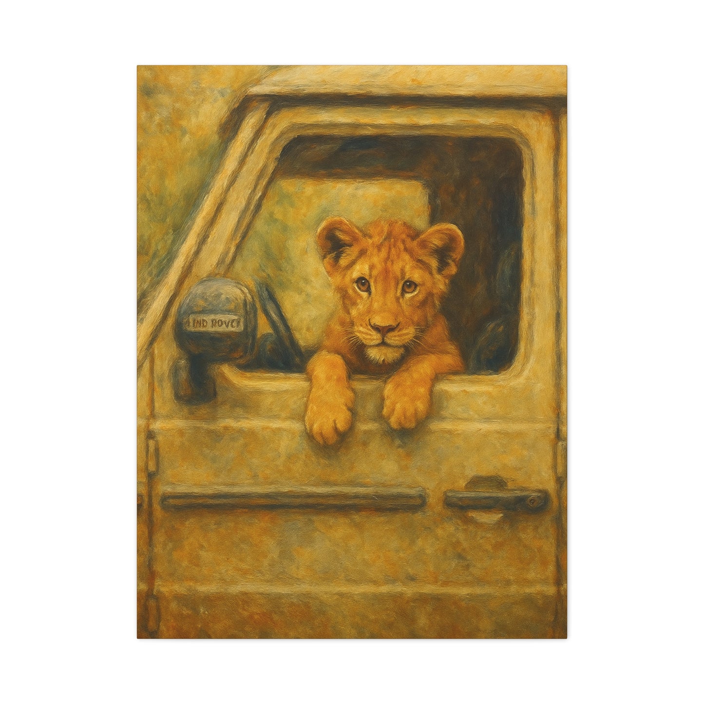 Canvas Wall Art - Lion Animal Jeep Design