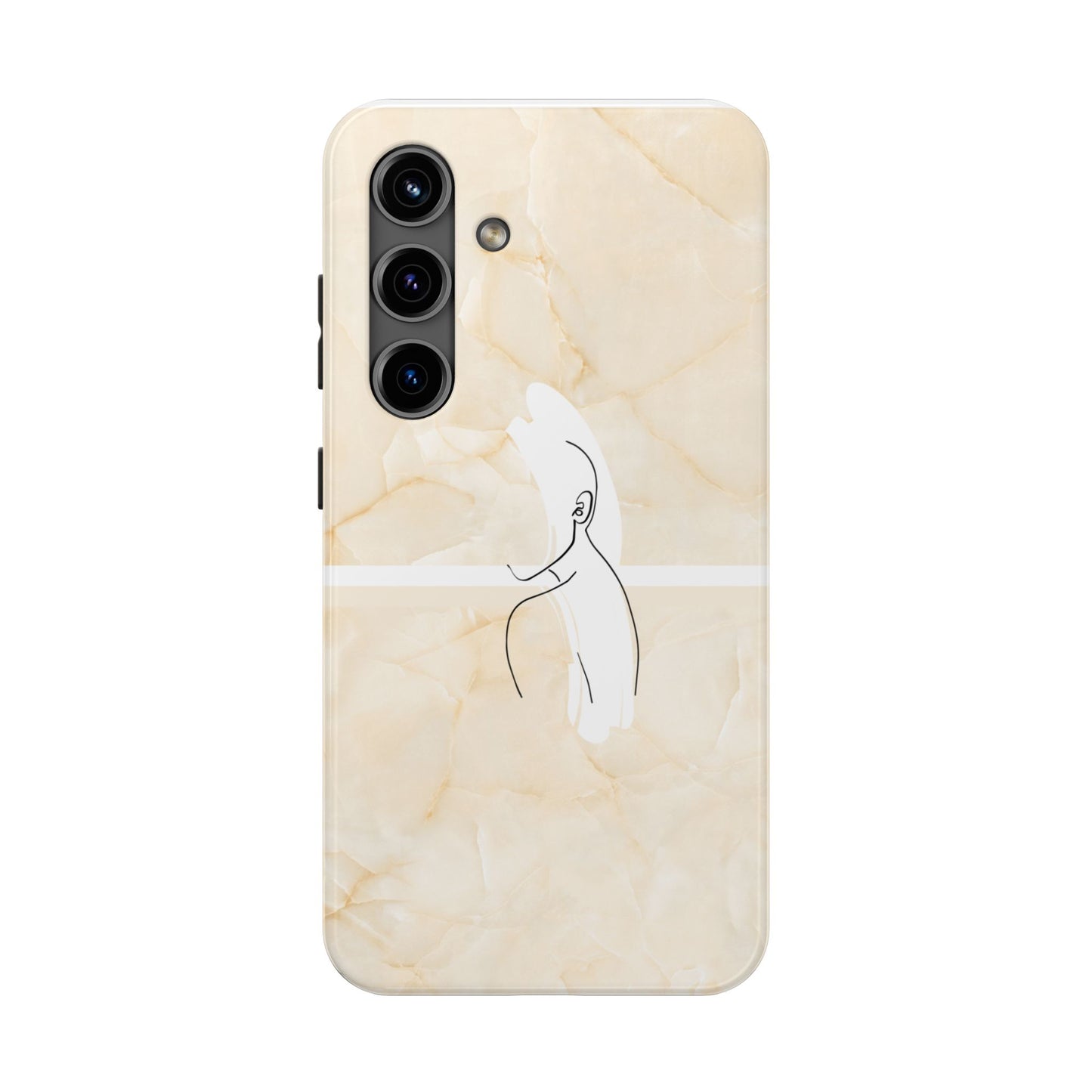 Tough Phone Case — Marble Minimalist Line Art