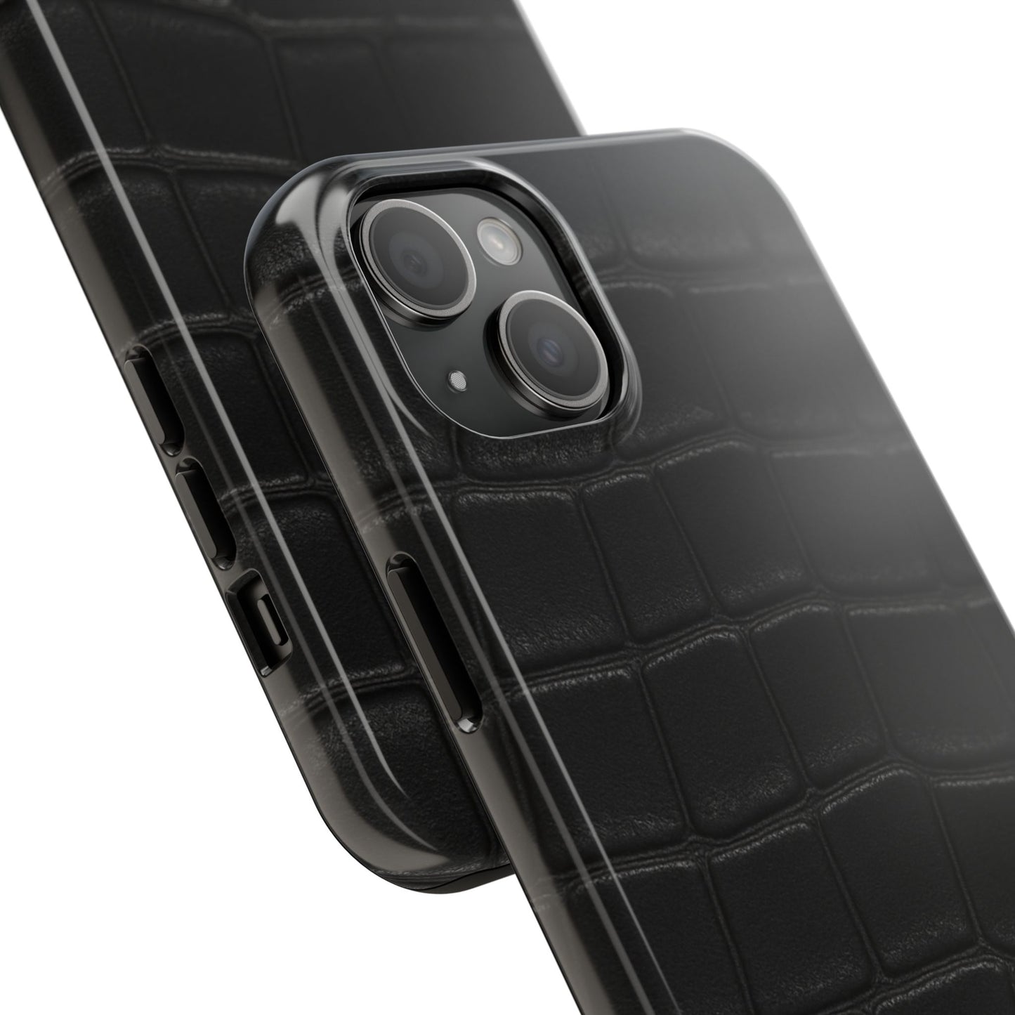 Tough Phone Case – Black Croc Texture