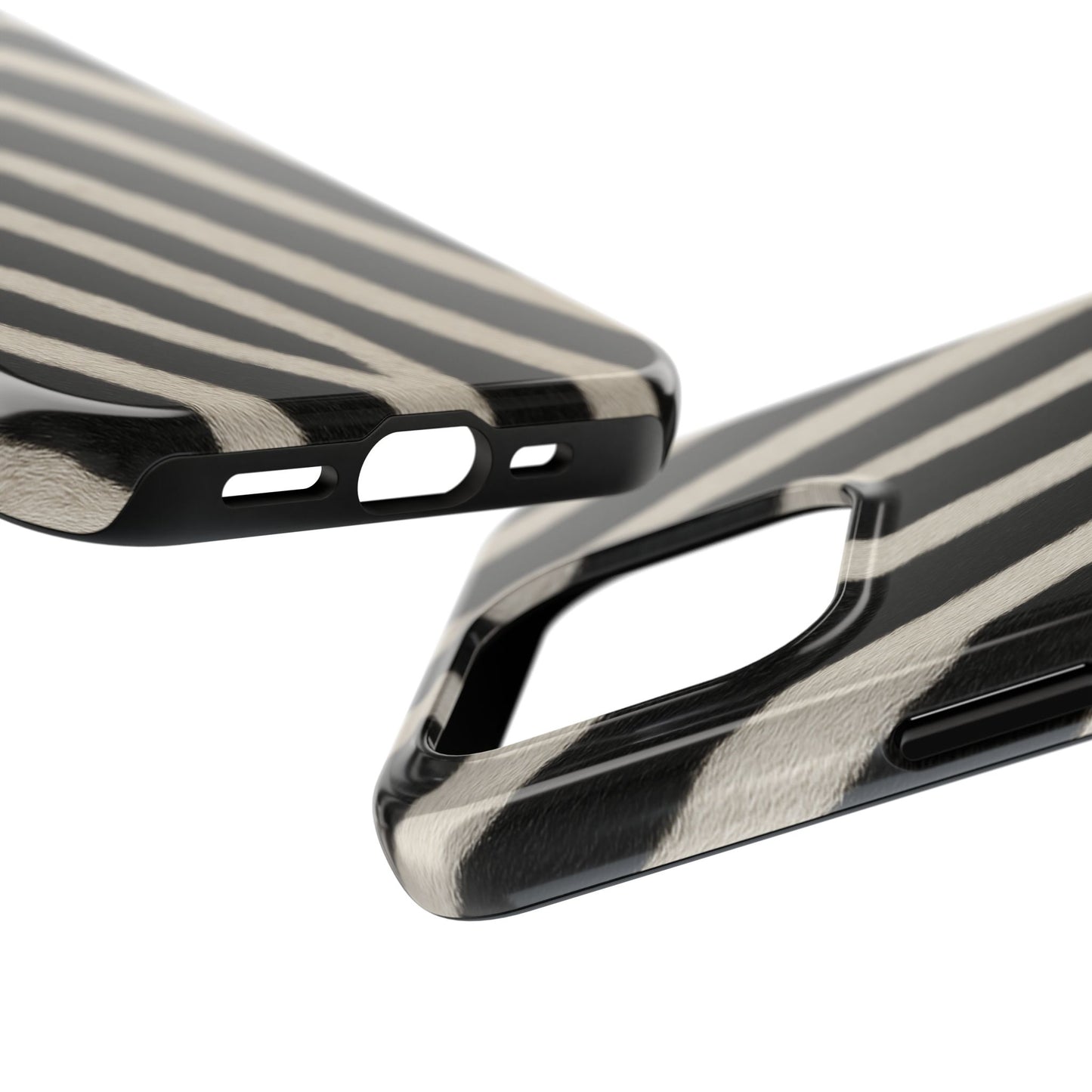 Tough Phone Case —Zebra Stripe, Black & White Animal Print