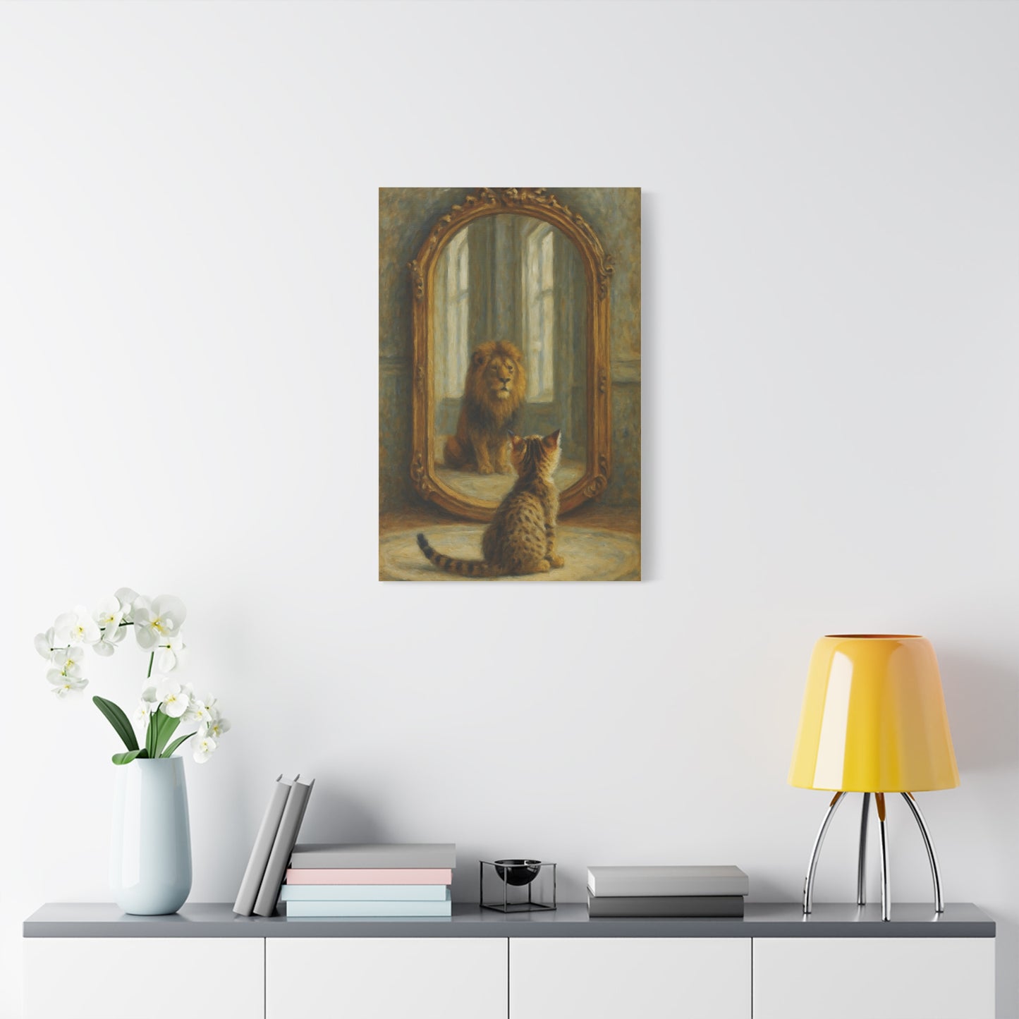 Canvas Wall Art - Cat and Lion