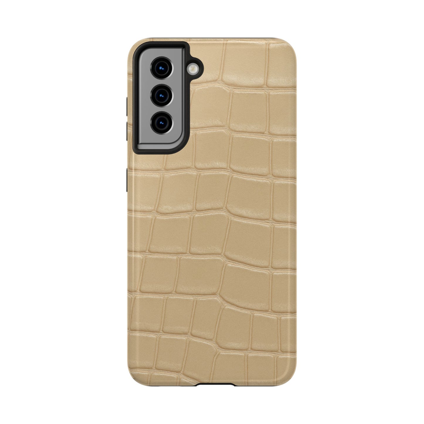 Tough Phone Case — Shockproof Alligator-Texture, Beige Croc