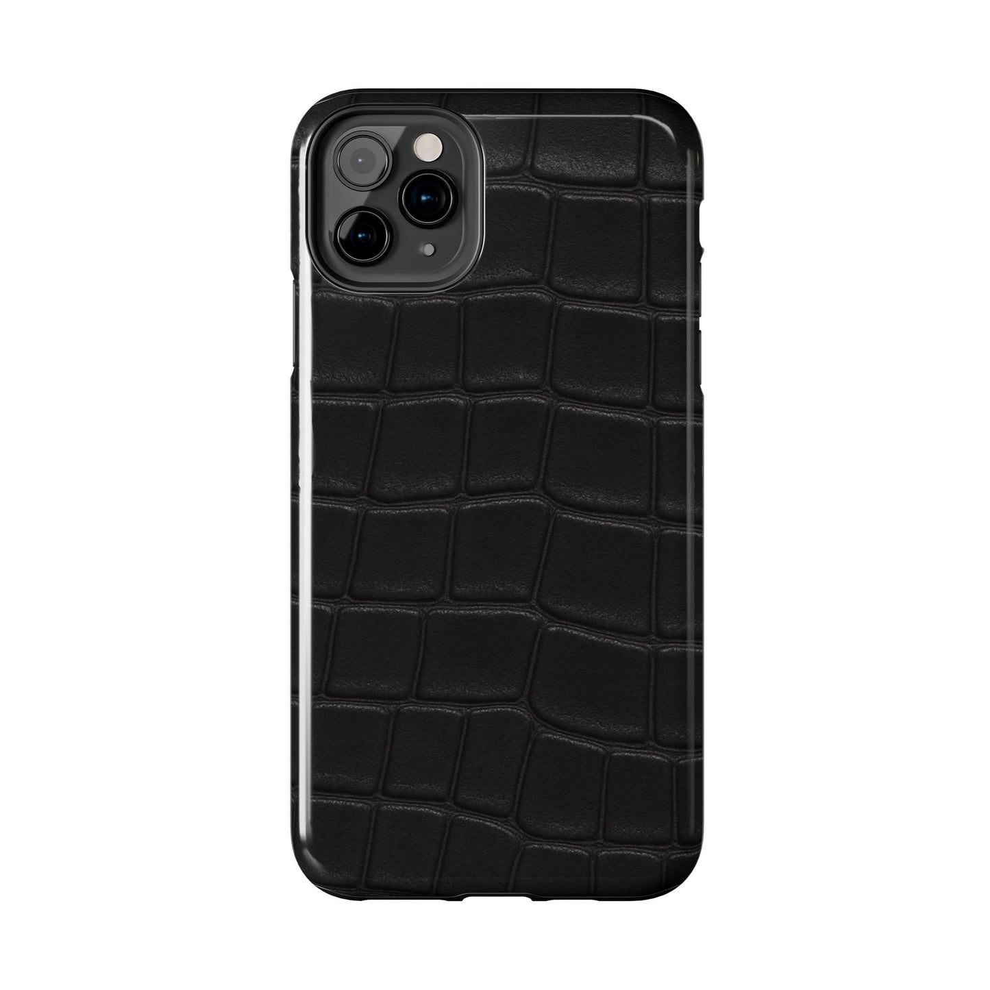 Tough Phone Case – Black Croc Texture