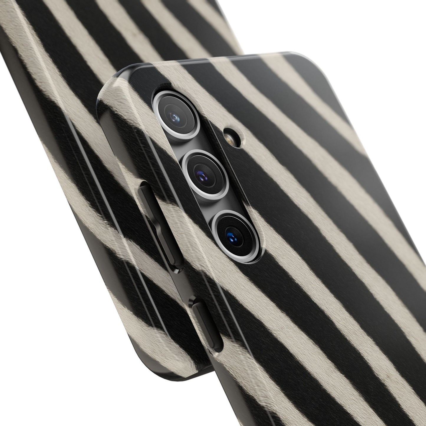 Tough Phone Case —Zebra Stripe, Black & White Animal Print