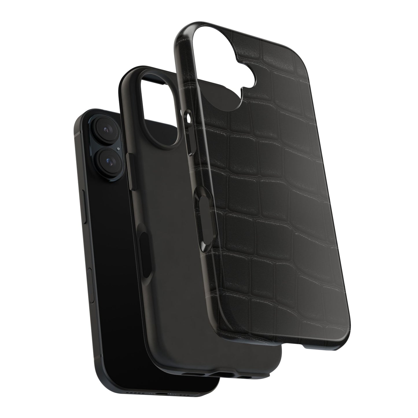 Tough Phone Case – Black Croc Texture
