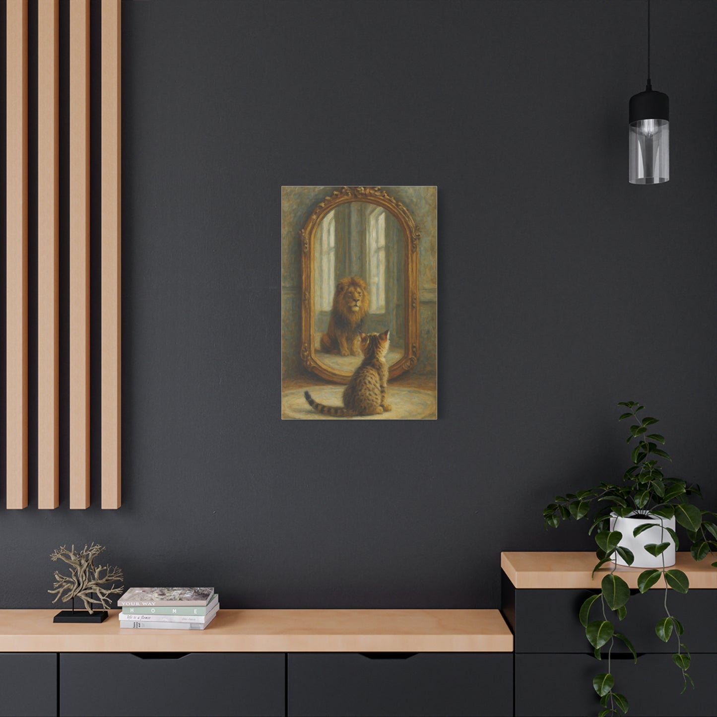 Canvas Wall Art - Cat and Lion