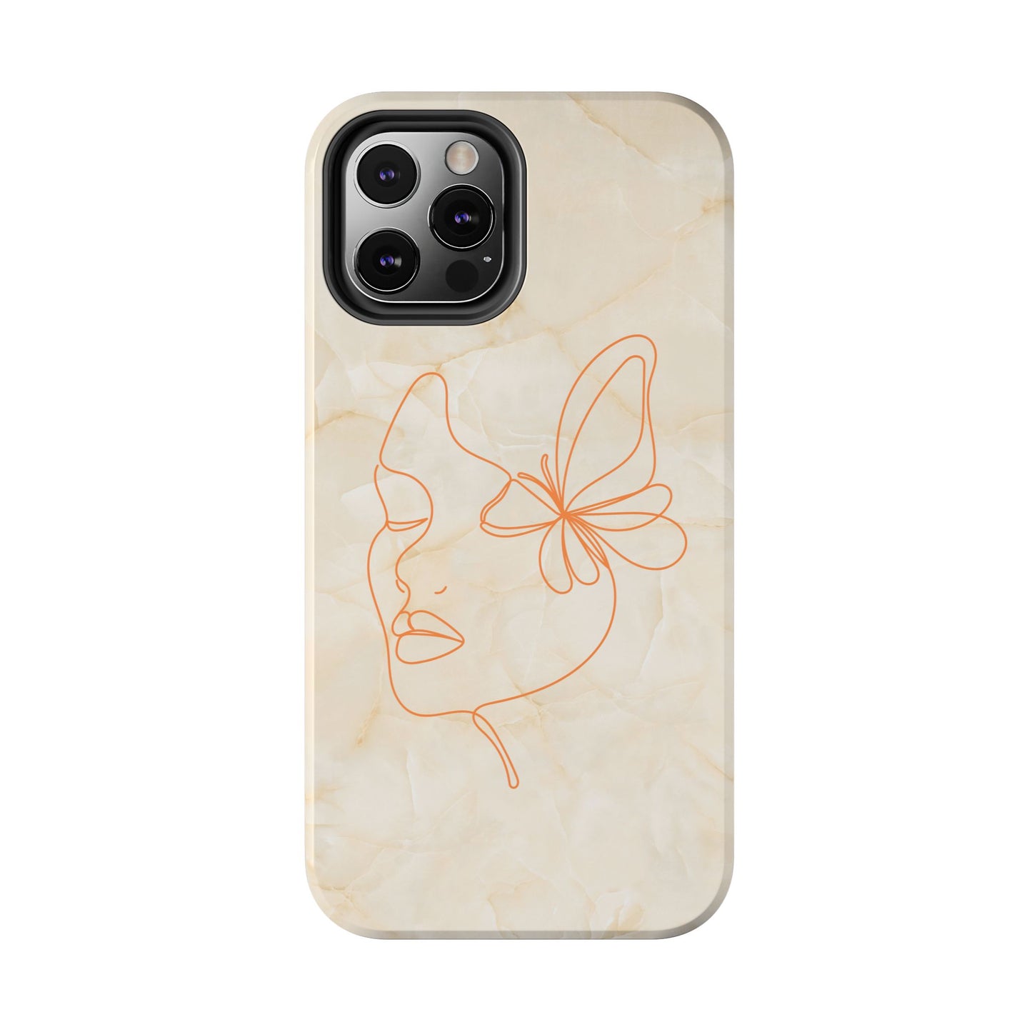 Tough Phone Case —  Marble Line Art, Minimal Elegant