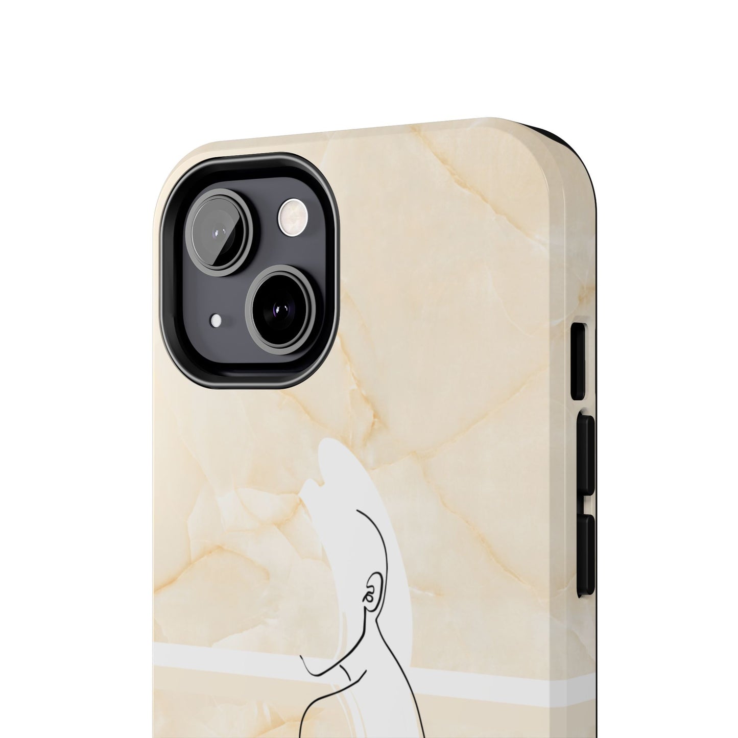 Tough Phone Case — Marble Minimalist Line Art