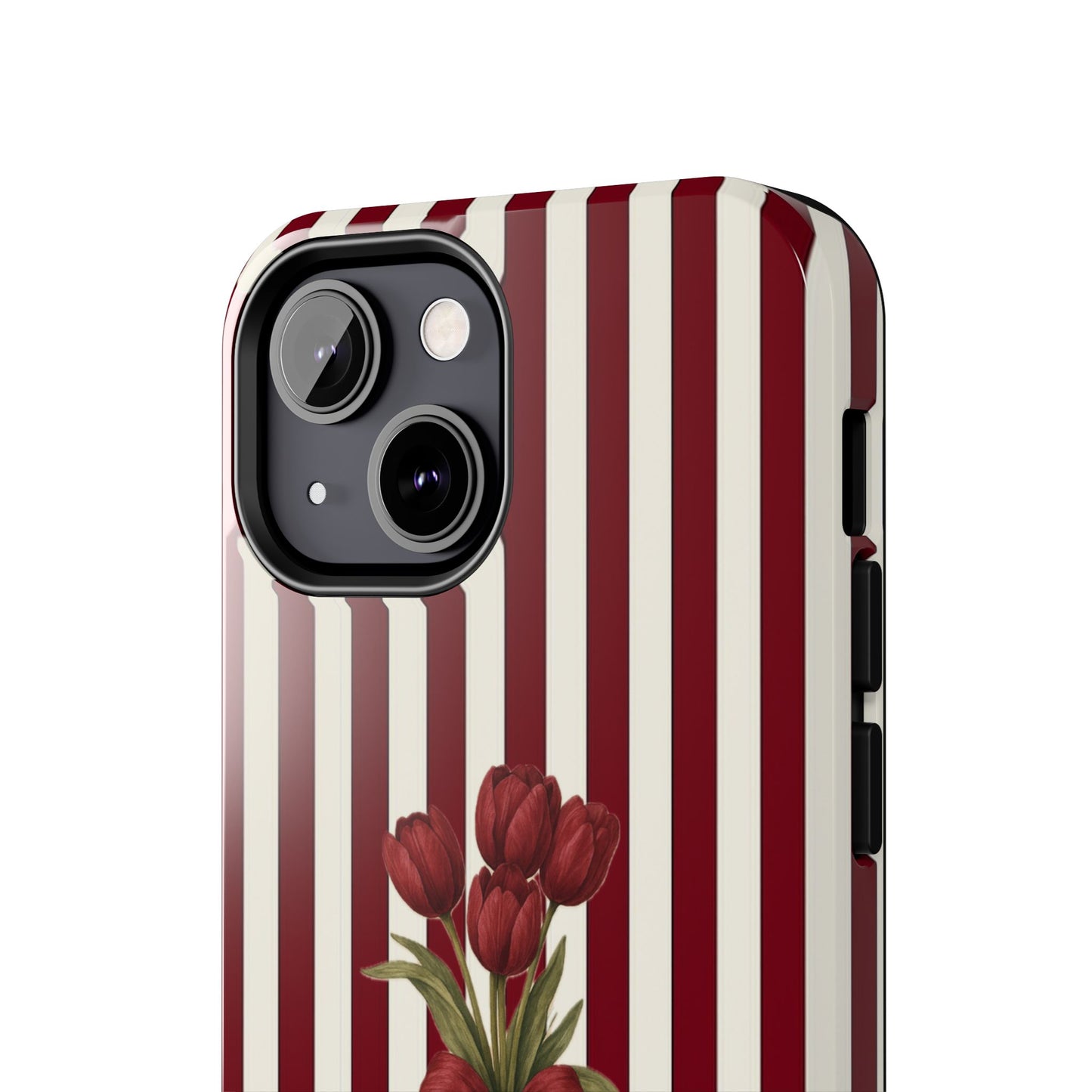 Tough Phone Case —Red Stripe Floral Bouquet