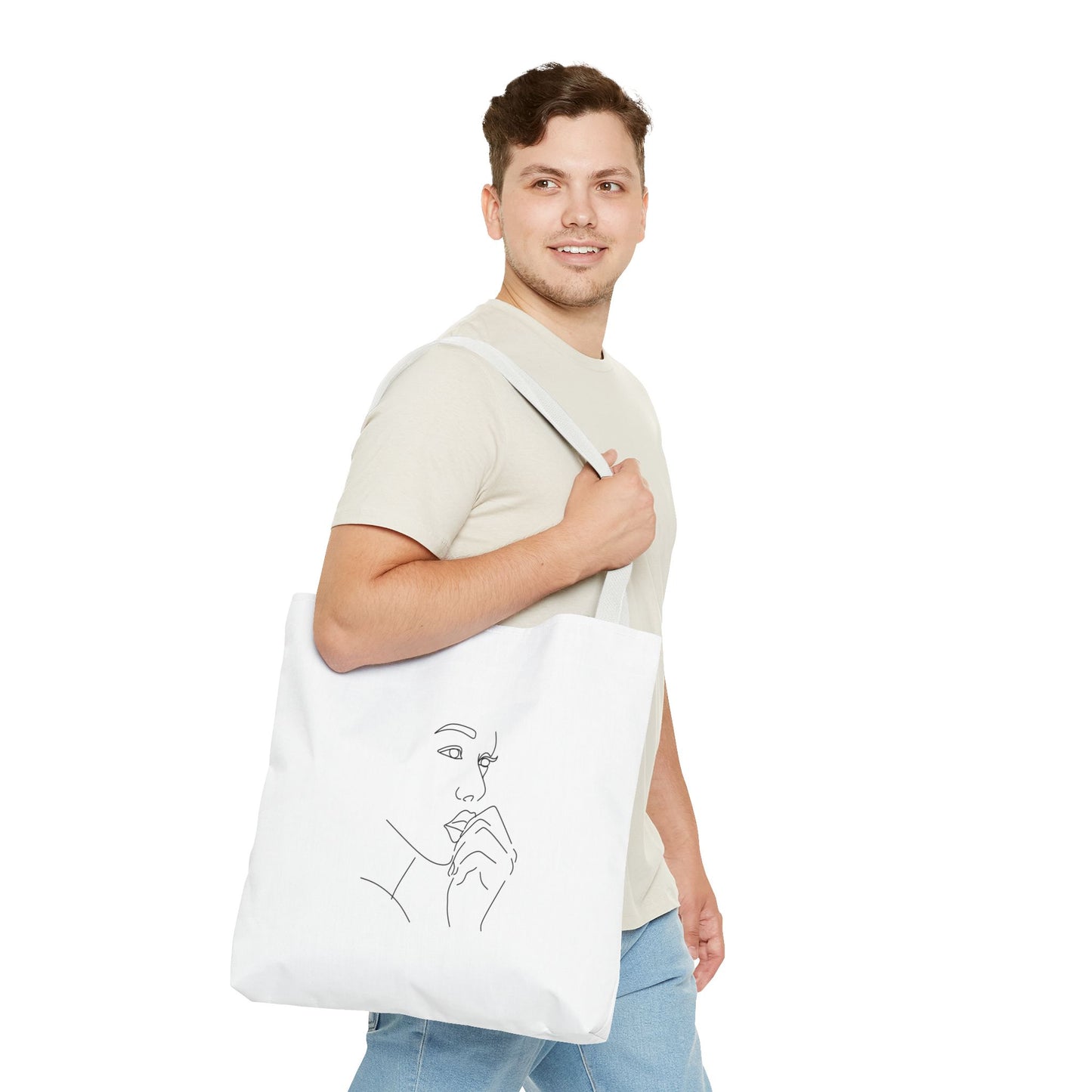 Elegant Line Art Tote Bag, Carryall
