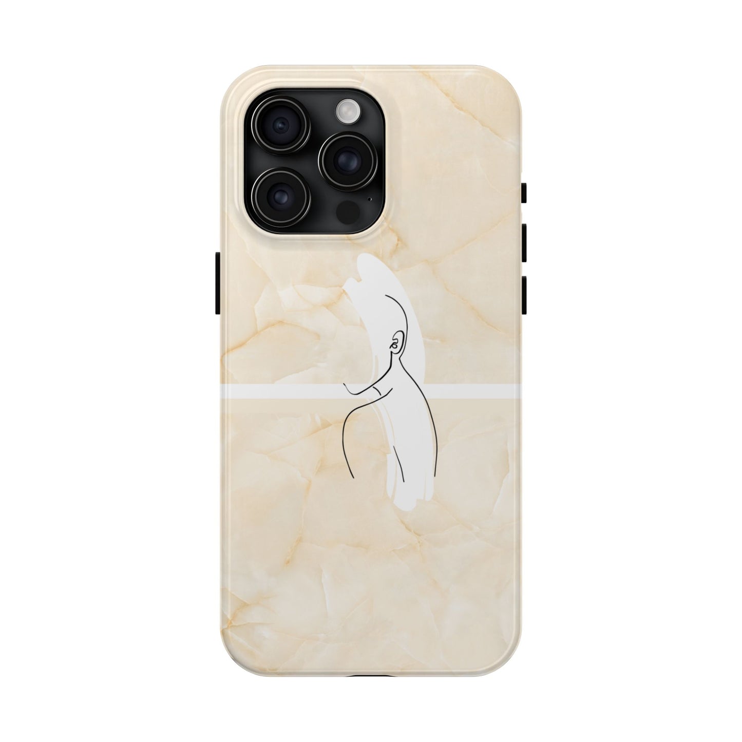 Tough Phone Case — Marble Minimalist Line Art