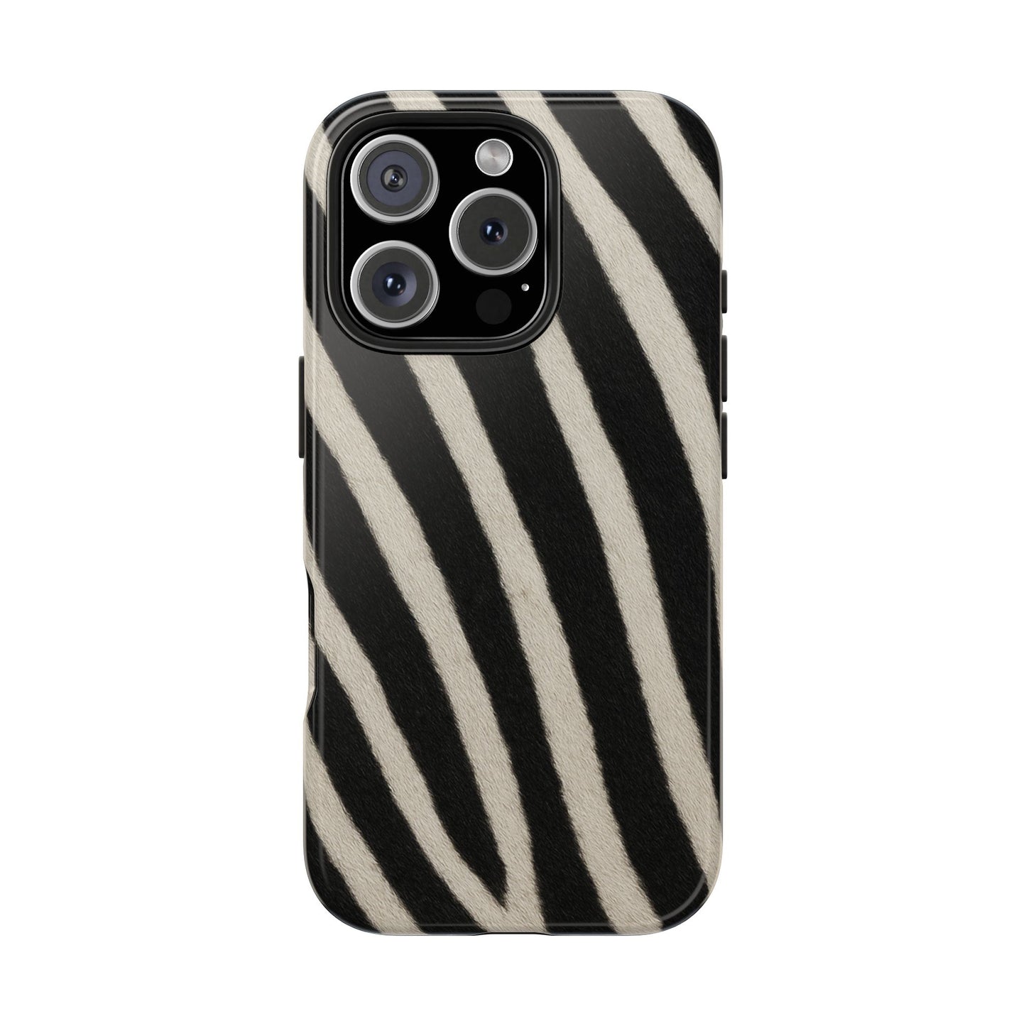 Tough Phone Case —Zebra Stripe, Black & White Animal Print