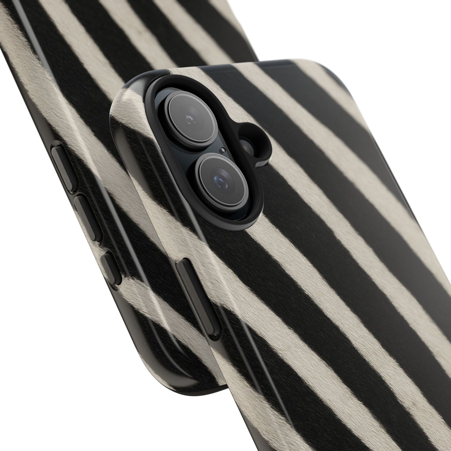 Tough Phone Case —Zebra Stripe, Black & White Animal Print