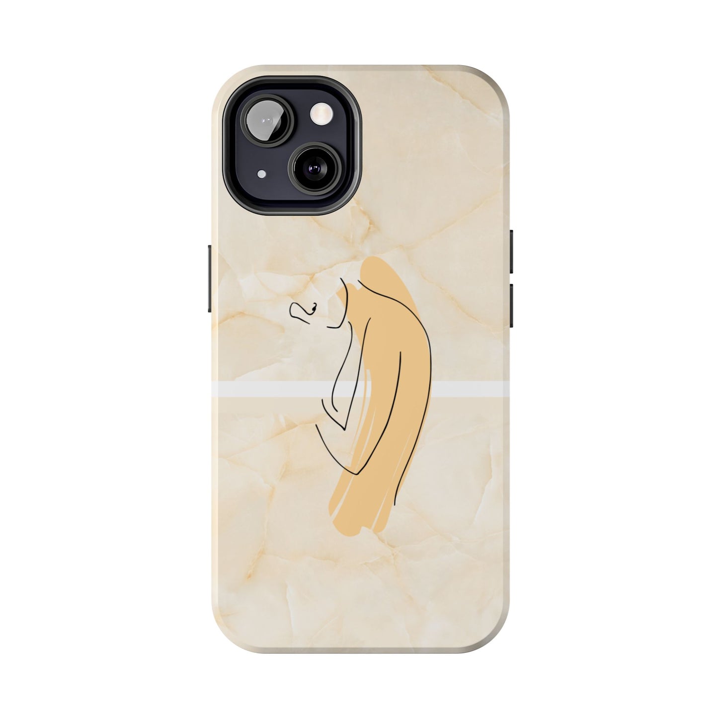 Tough Phone Case — Marble Minimalist Line Art