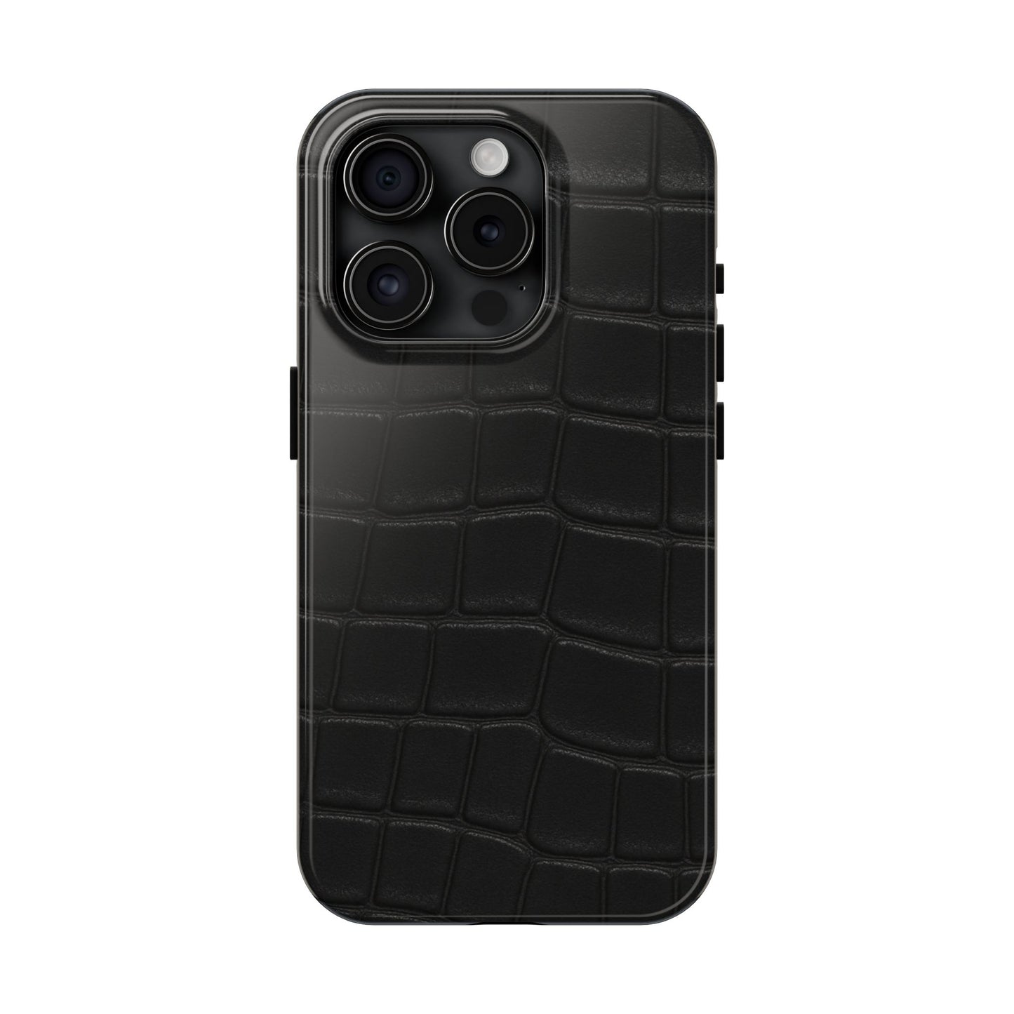 Tough Phone Case – Black Croc Texture