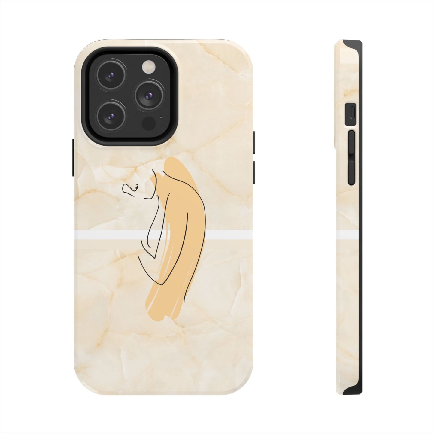 Tough Phone Case — Marble Minimalist Line Art