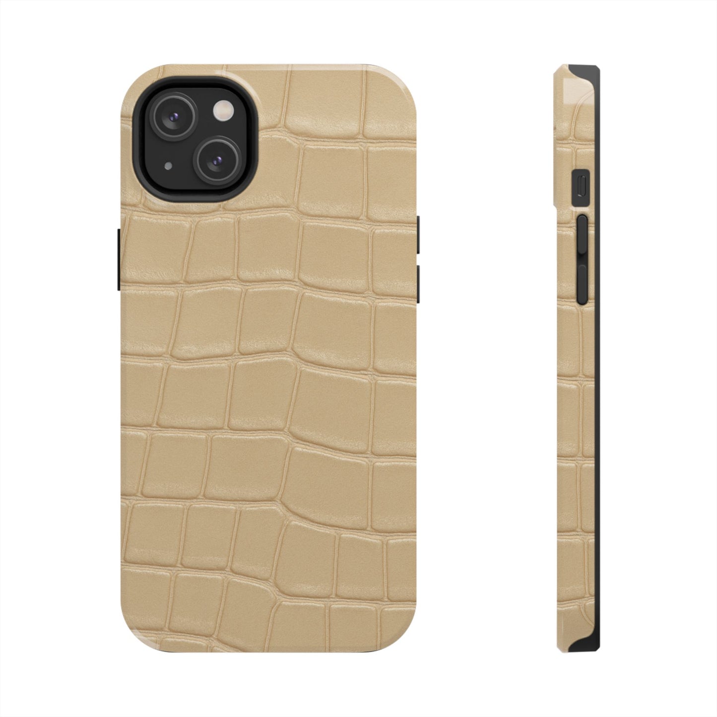 Tough Phone Case — Shockproof Alligator-Texture, Beige Croc