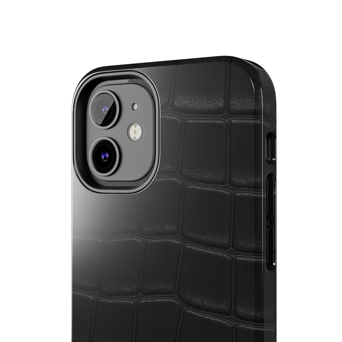 Tough Phone Case – Black Croc Texture
