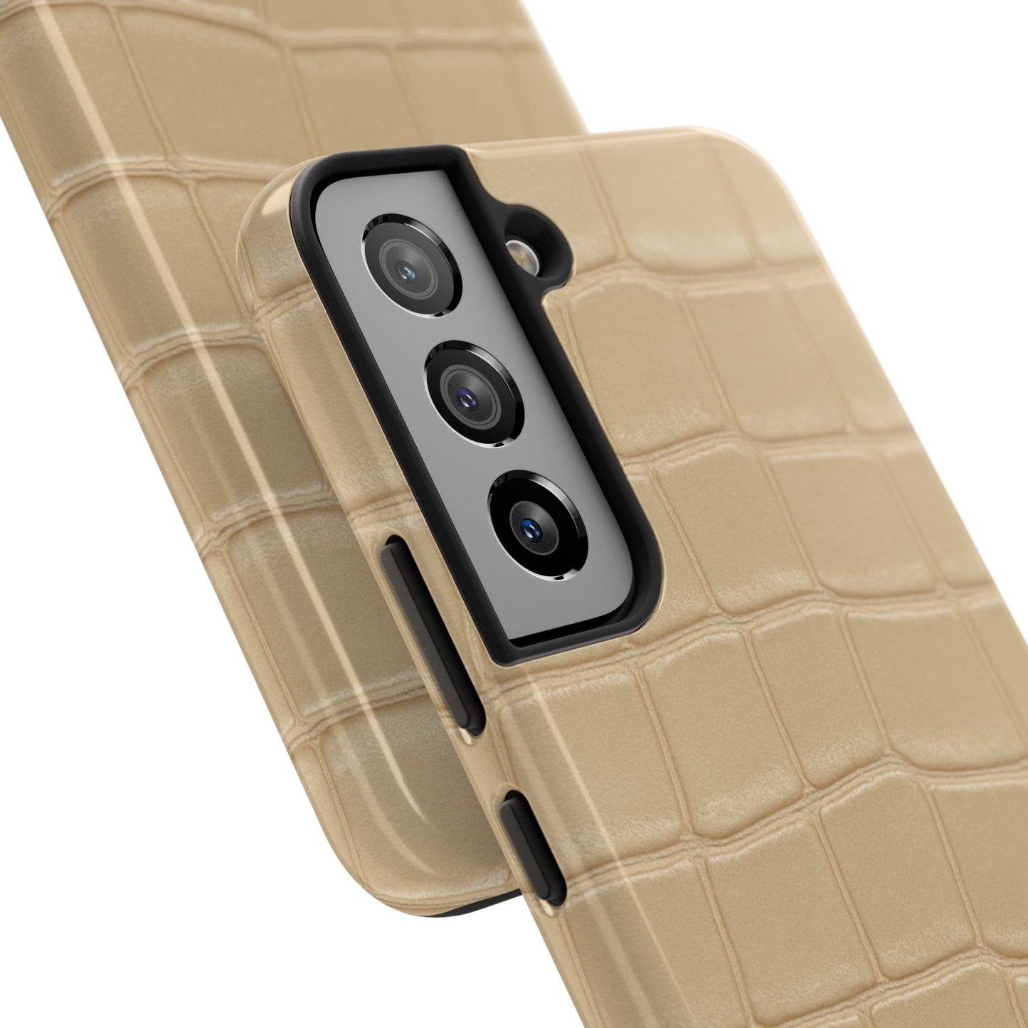 Tough Phone Case — Shockproof Alligator-Texture, Beige Croc