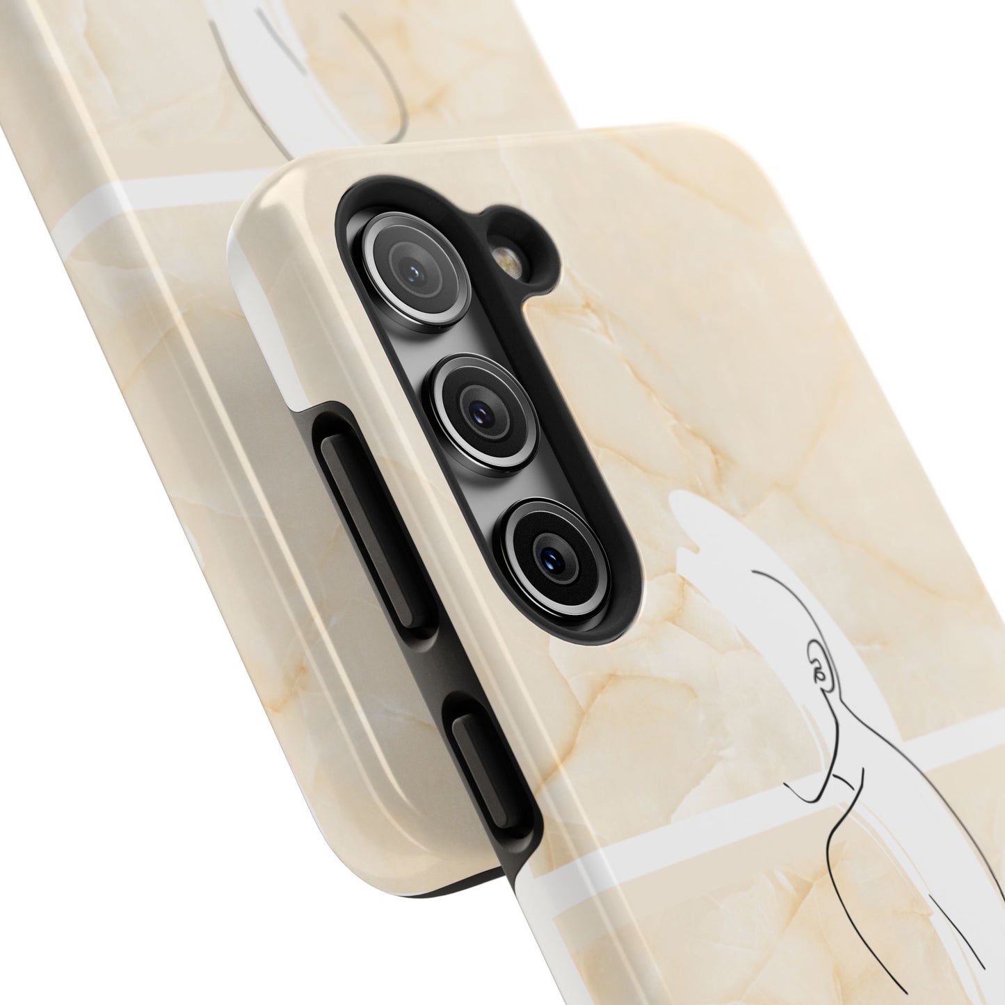 Tough Phone Case — Marble Minimalist Line Art