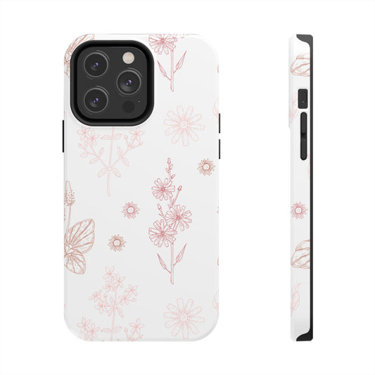 Tough Phone Case — Delicate Pink Wildflower Pattern