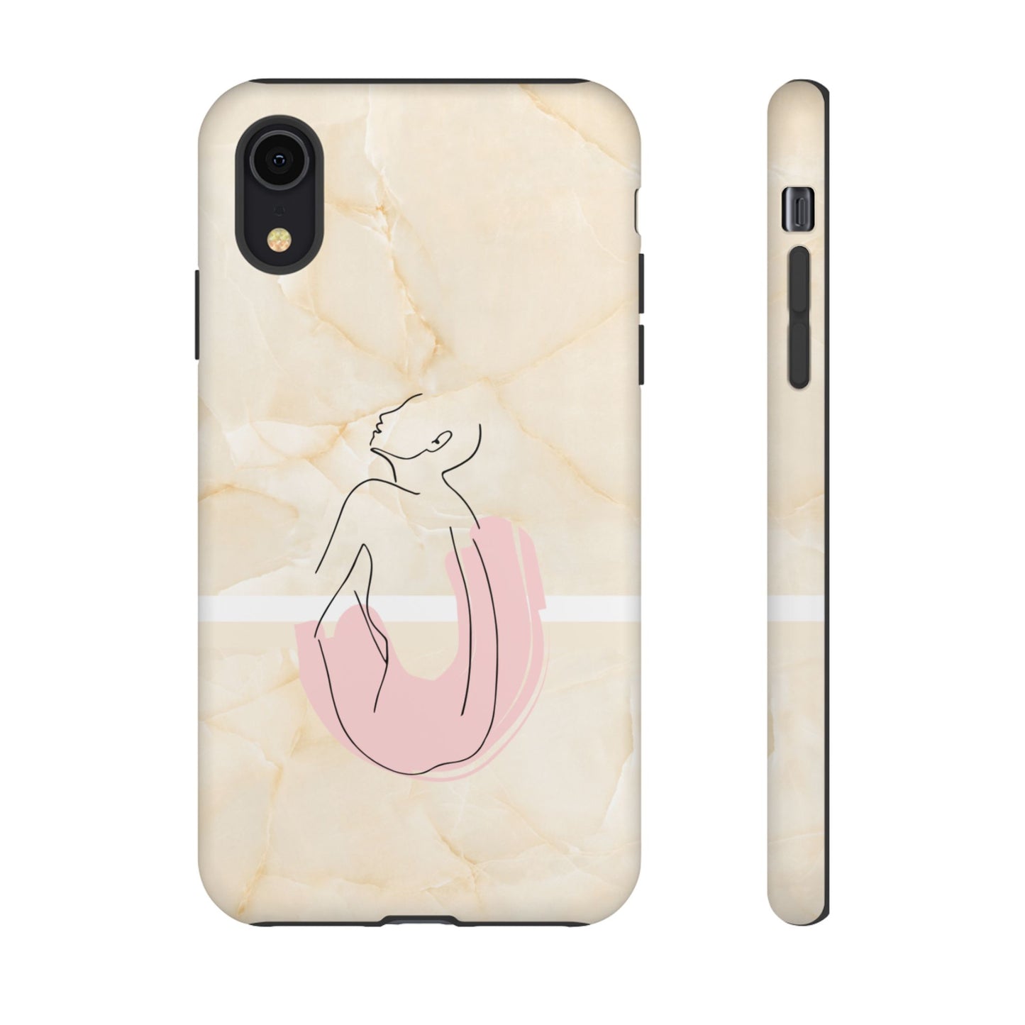 Tough Phone Case — Marble Minimalist Line Art