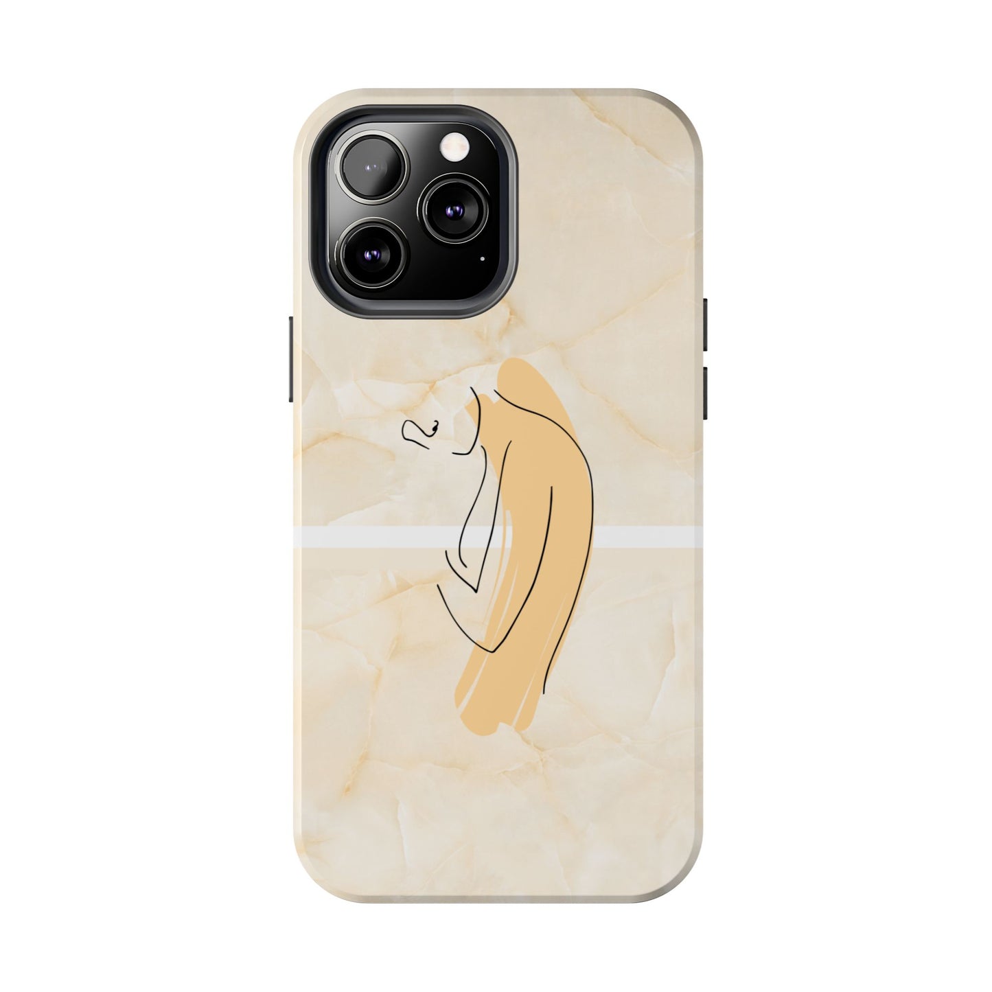 Tough Phone Case — Marble Minimalist Line Art