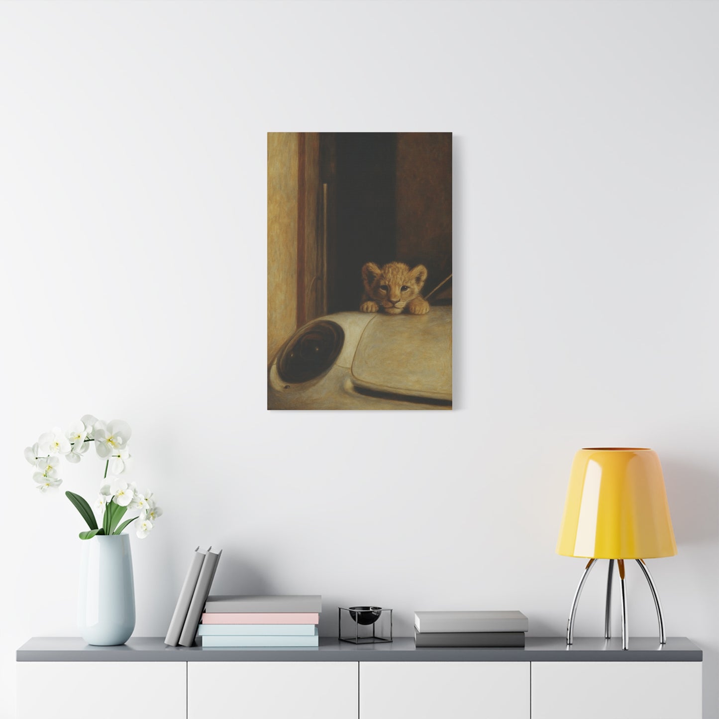 Canvas wall art - Lion Animal Sports Car Design