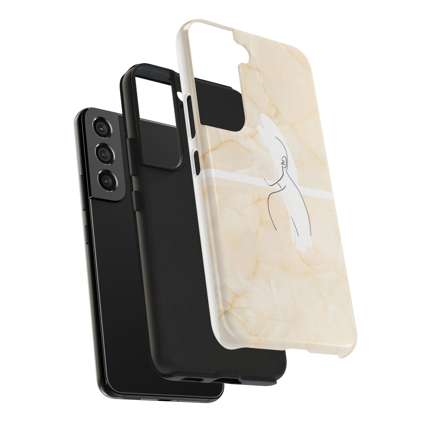 Tough Phone Case — Marble Minimalist Line Art