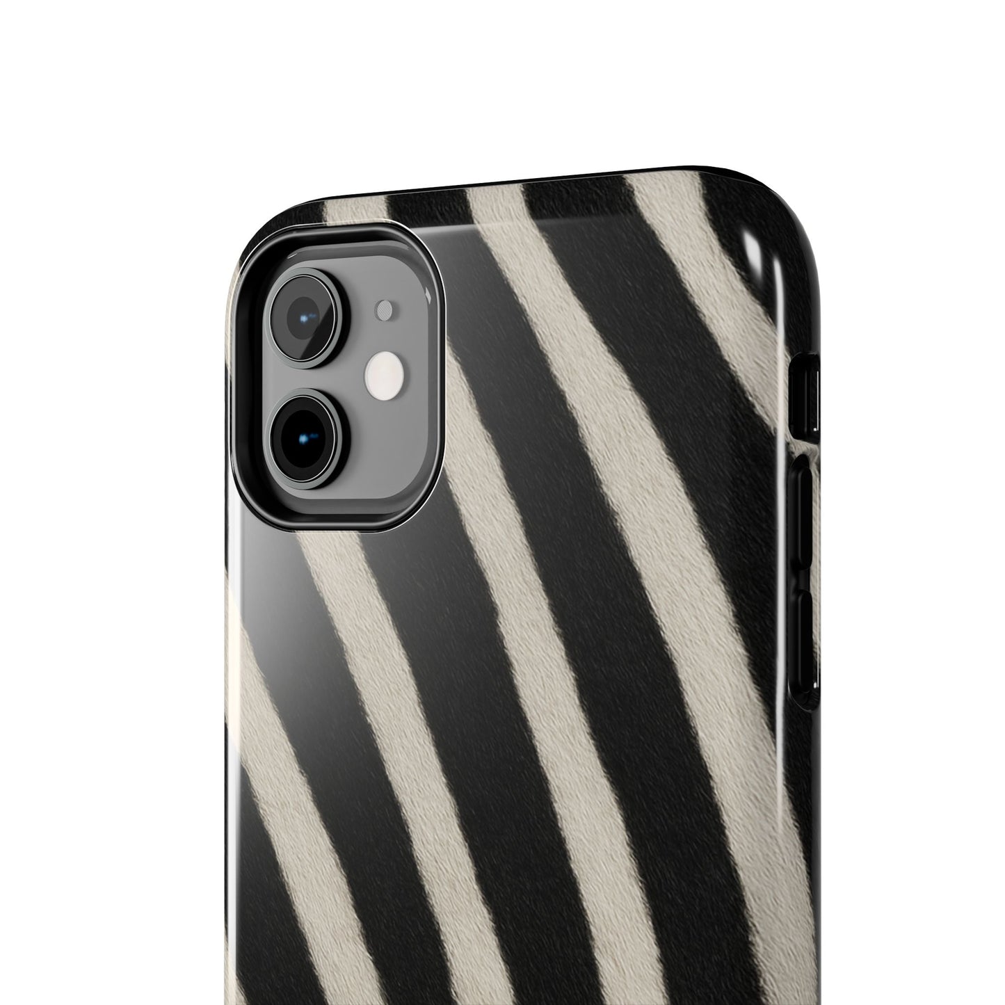 Tough Phone Case —Zebra Stripe, Black & White Animal Print