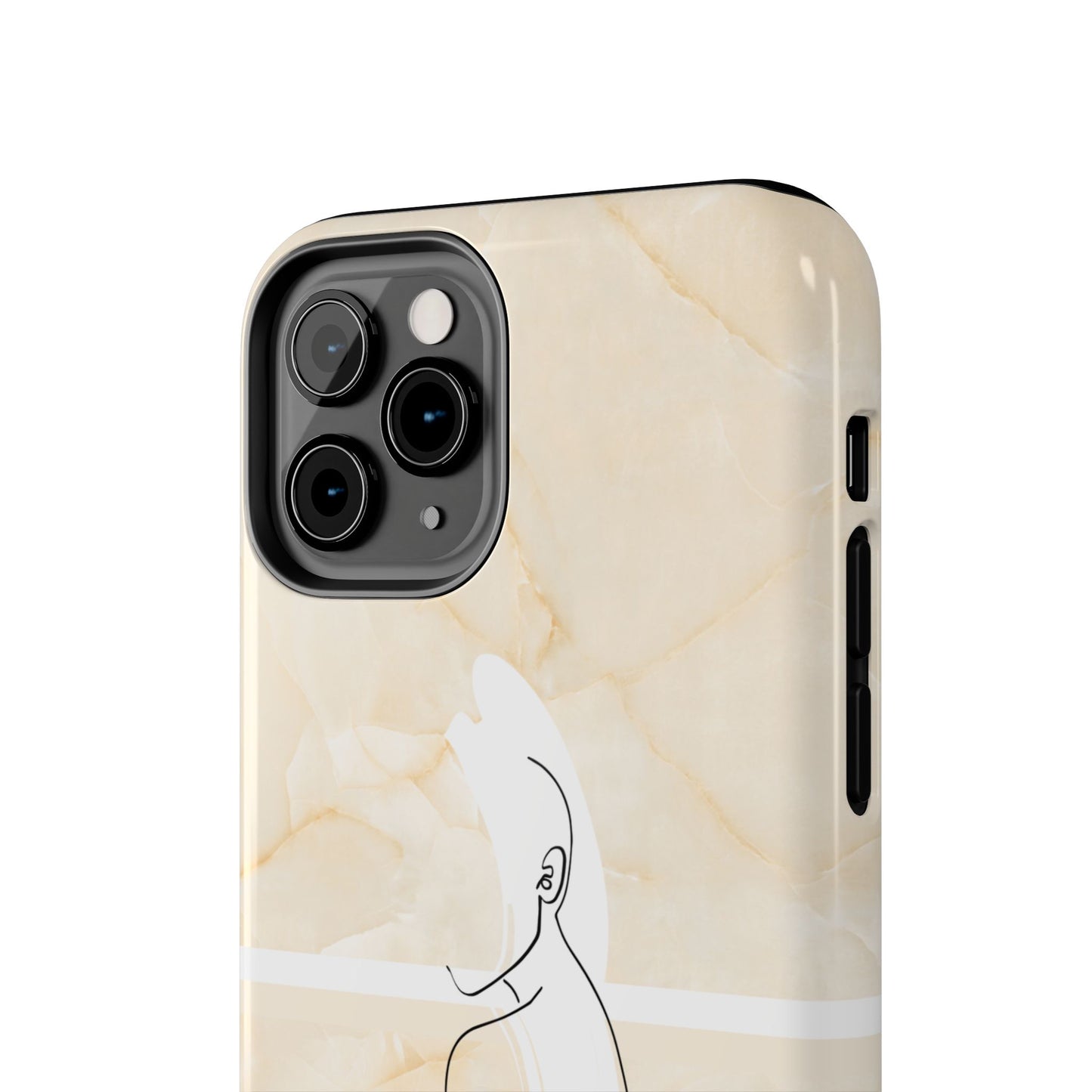 Tough Phone Case — Marble Minimalist Line Art