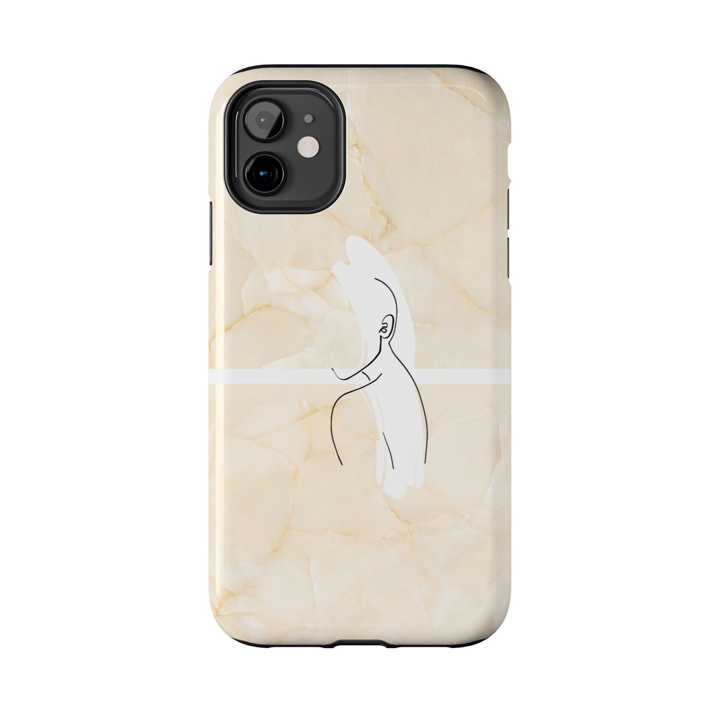 Tough Phone Case — Marble Minimalist Line Art