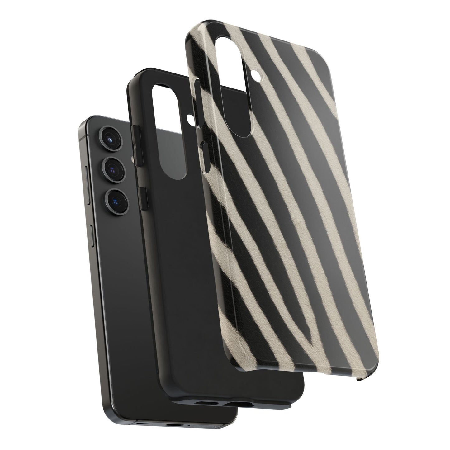 Tough Phone Case —Zebra Stripe, Black & White Animal Print