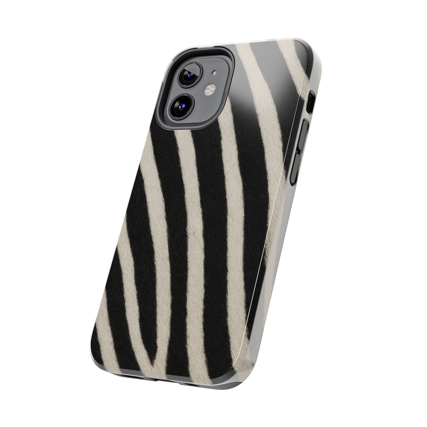 Tough Phone Case —Zebra Stripe, Black & White Animal Print