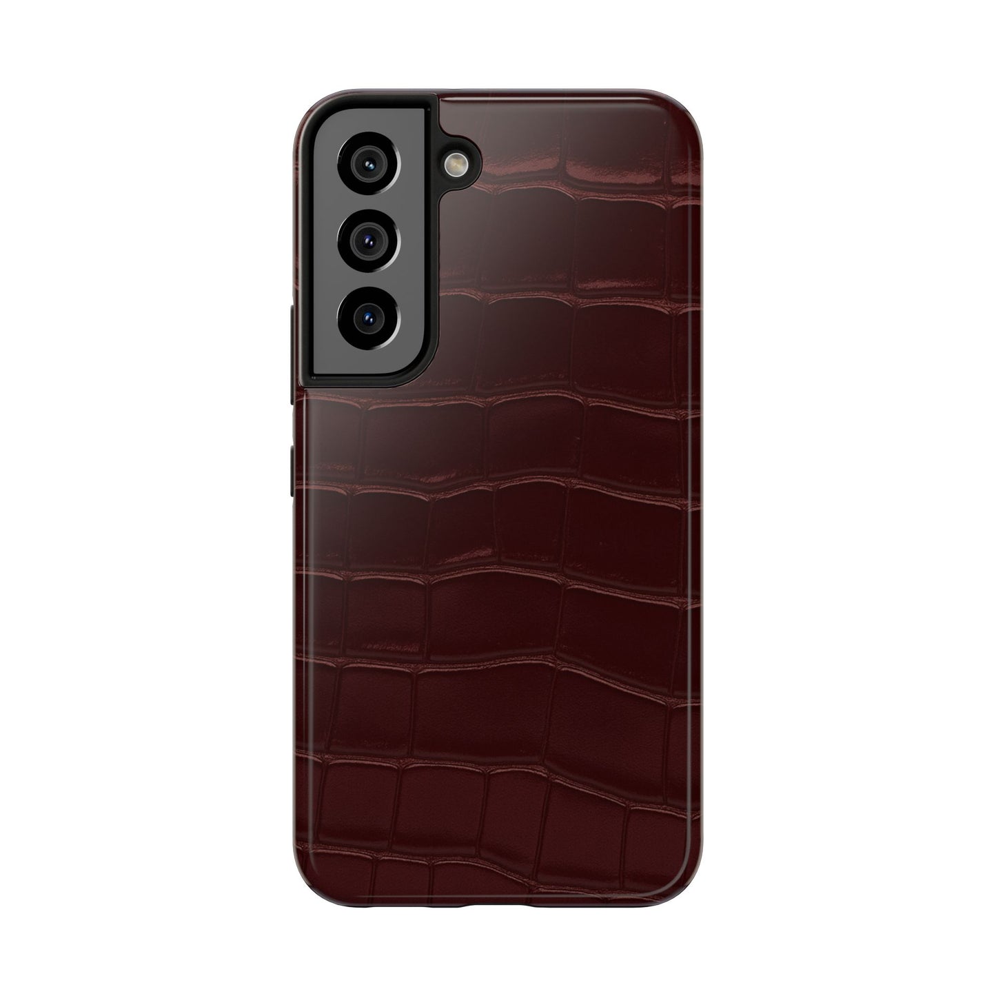 Tough Phone Case — Burgundy, Croc-Embossed