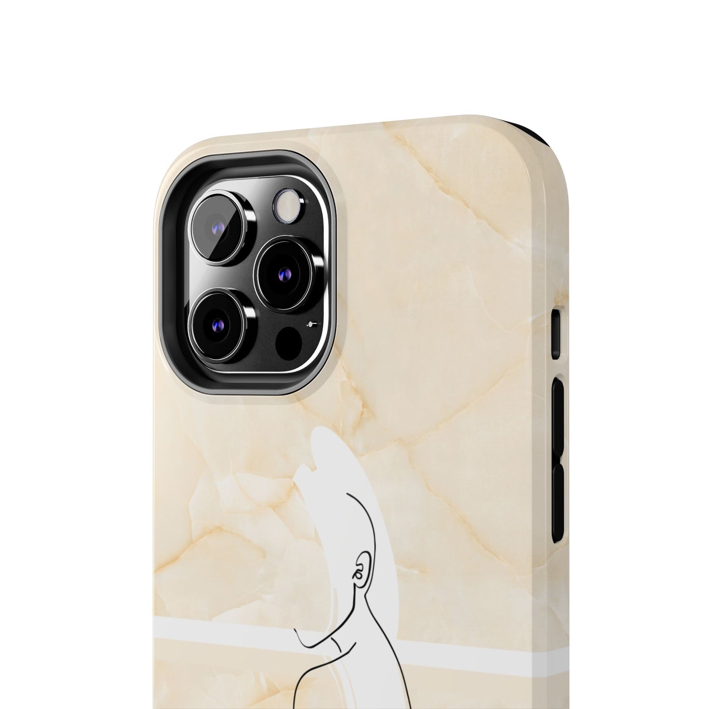 Tough Phone Case — Marble Minimalist Line Art