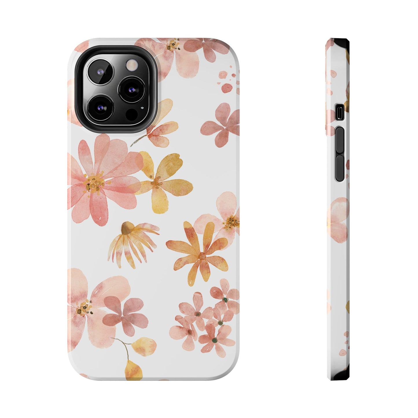 Tough Phone Case — Pink & Gold Blossom Protective Cover