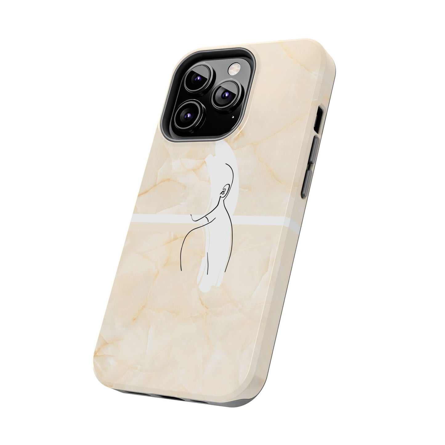 Tough Phone Case — Marble Minimalist Line Art