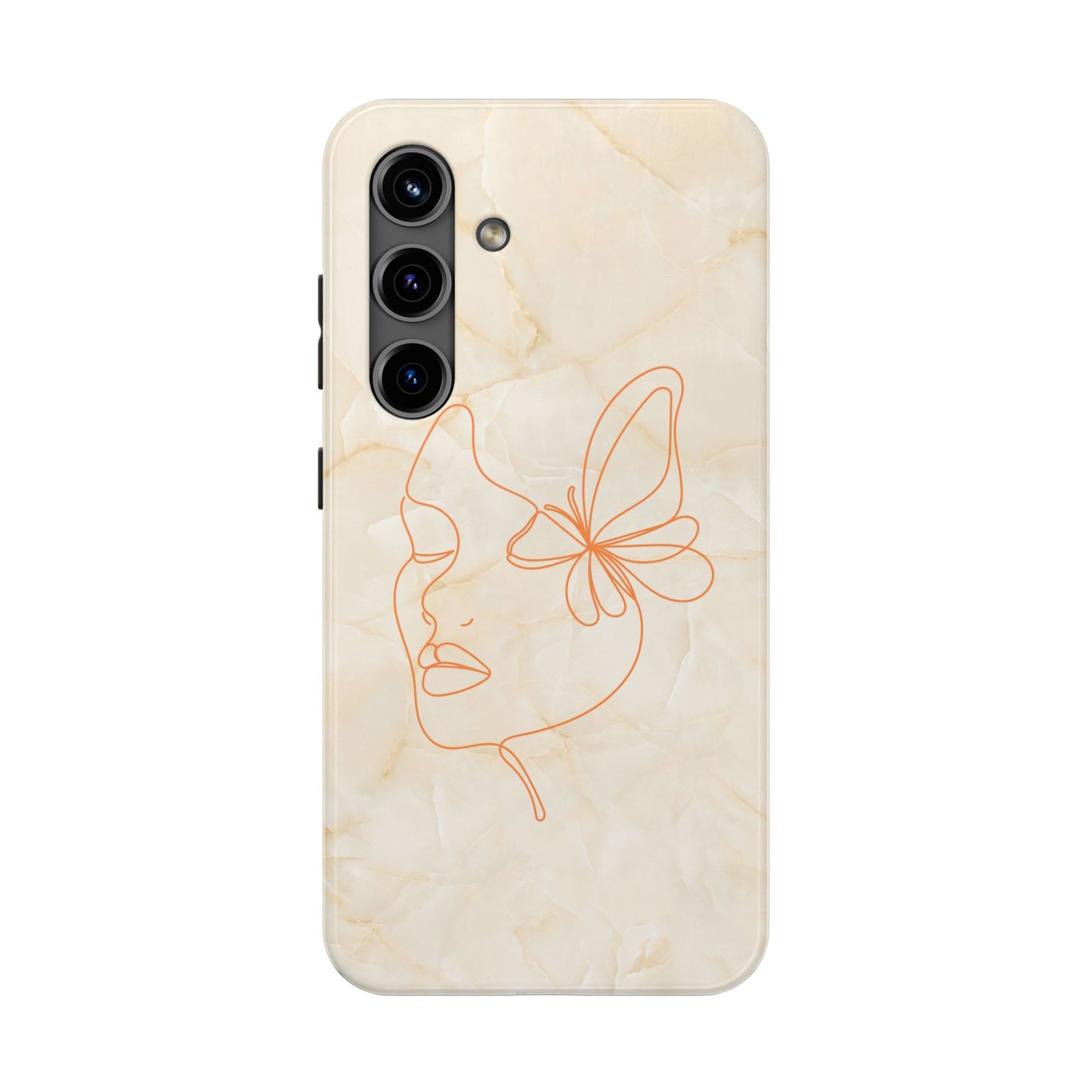 Tough Phone Case —  Marble Line Art, Minimal Elegant