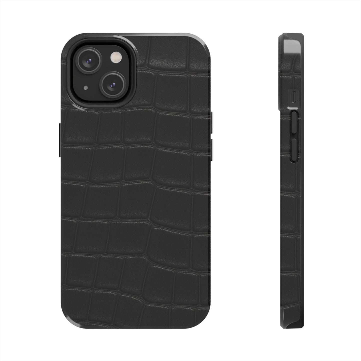 Tough Phone Case – Black Croc Texture