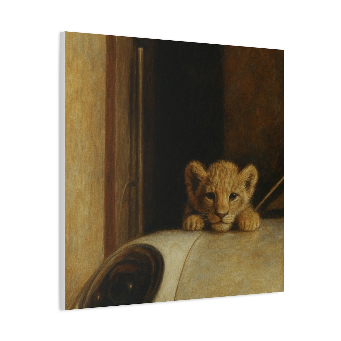 Canvas wall art - Lion Animal Sports Car Design