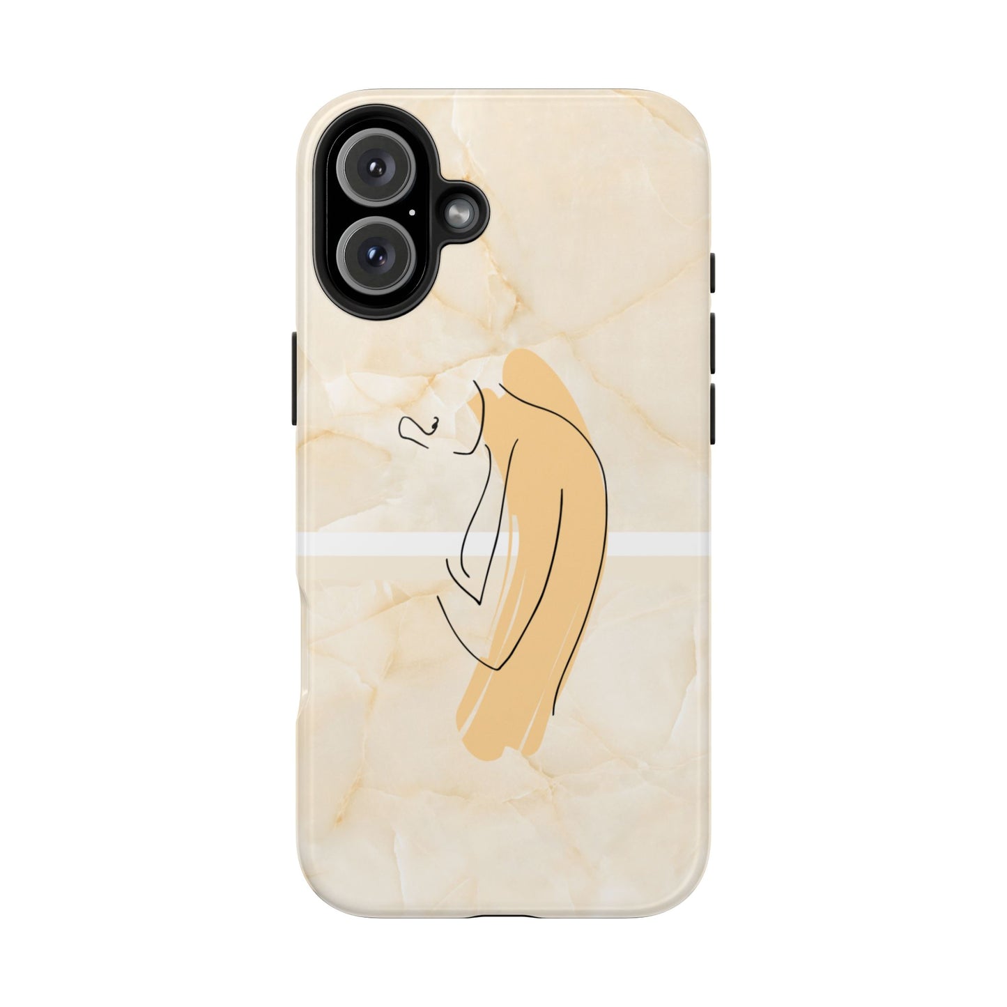 Tough Phone Case — Marble Minimalist Line Art