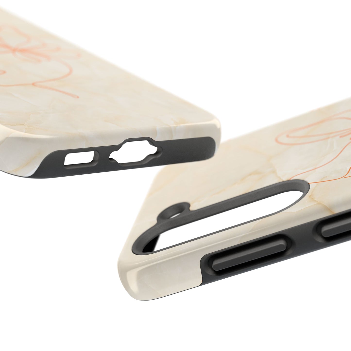 Tough Phone Case —  Marble Line Art, Minimal Elegant
