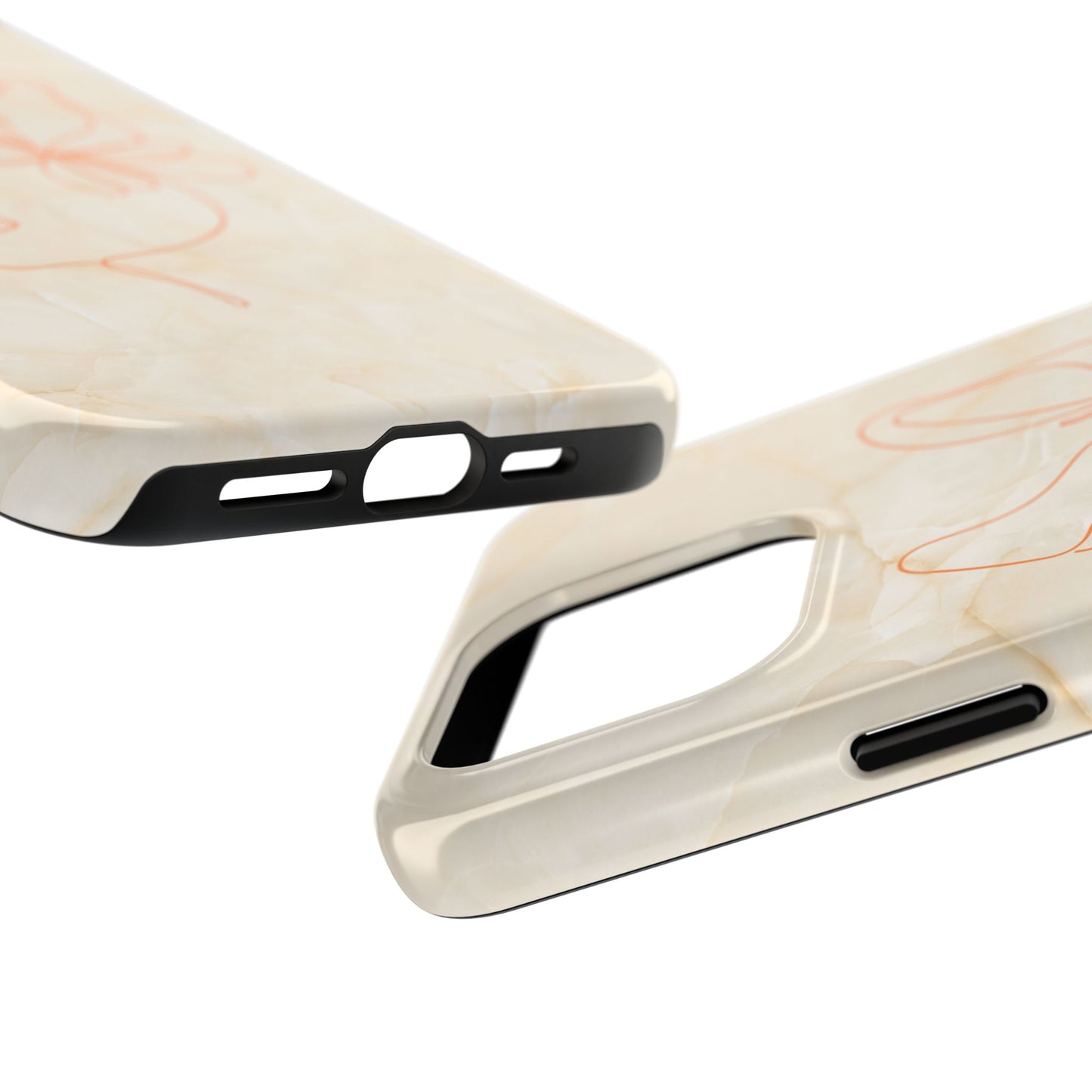 Tough Phone Case —  Marble Line Art, Minimal Elegant
