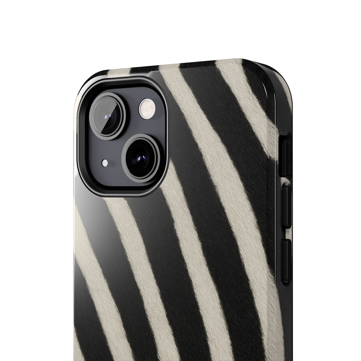 Tough Phone Case —Zebra Stripe, Black & White Animal Print