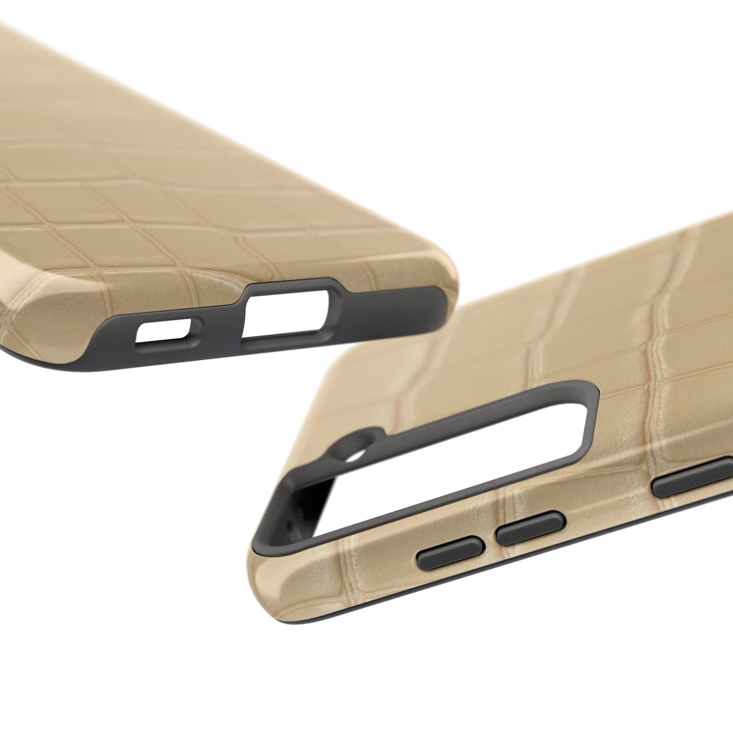 Tough Phone Case — Shockproof Alligator-Texture, Beige Croc
