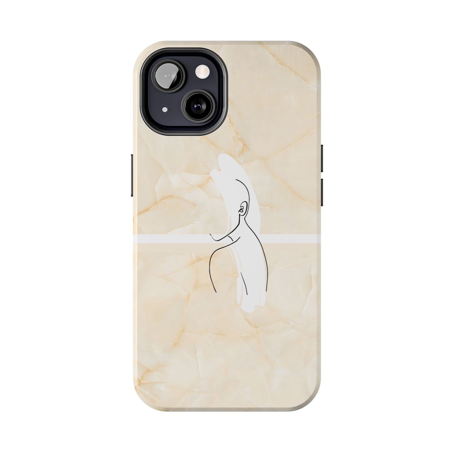Tough Phone Case — Marble Minimalist Line Art